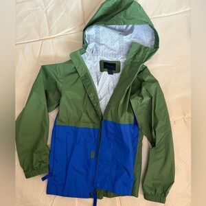 Marmot Kids Two-Tone Green and Blue Raincoat with Hood